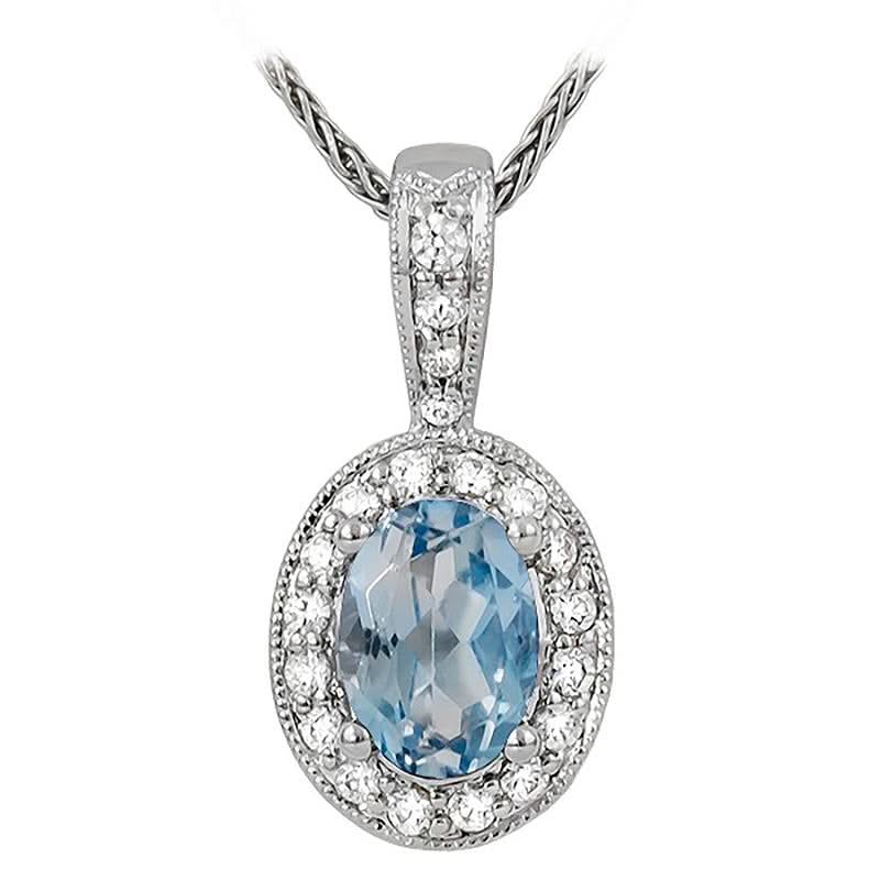 Aquamarine & Diamond Pendant