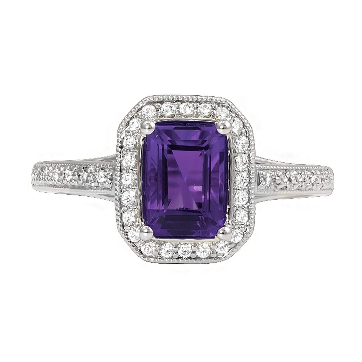 Amethyst Diamond Fashion Ring
