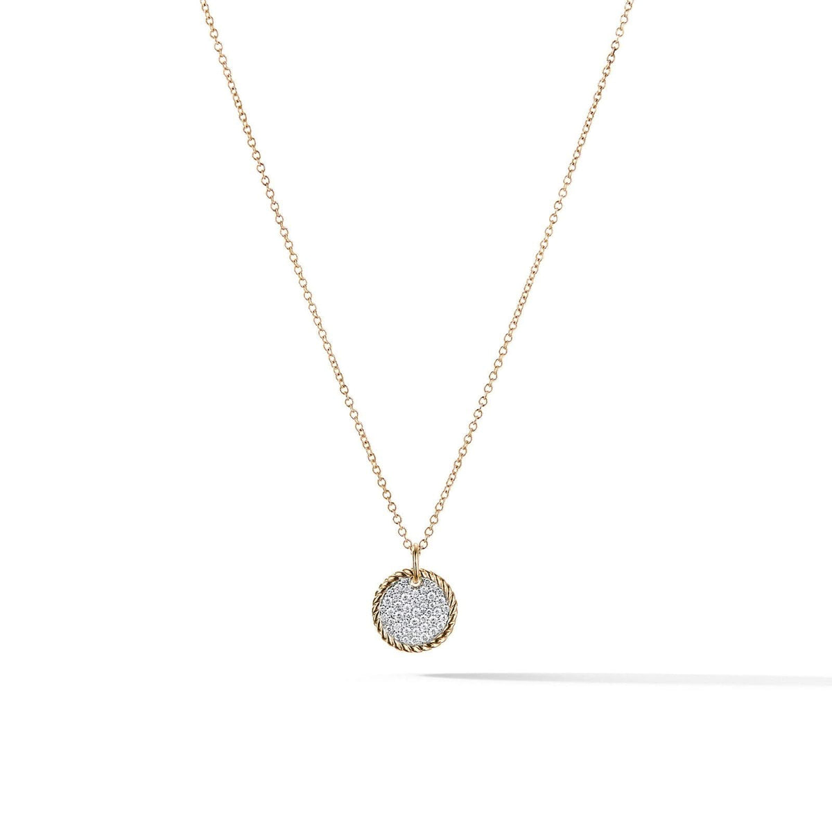 DAVID YURMAN Cable Collectibles® Pavé Plate Necklace in 18K Yellow Gold with Diamonds, 11mm