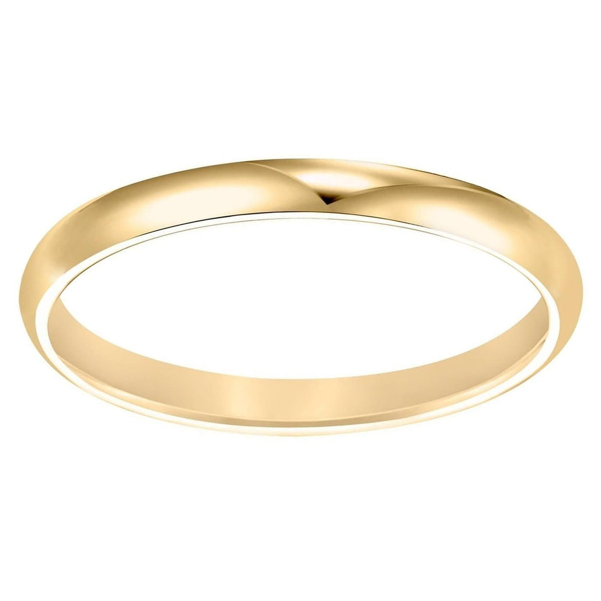 2mm Yellow Gold Low Dome Wedding Band