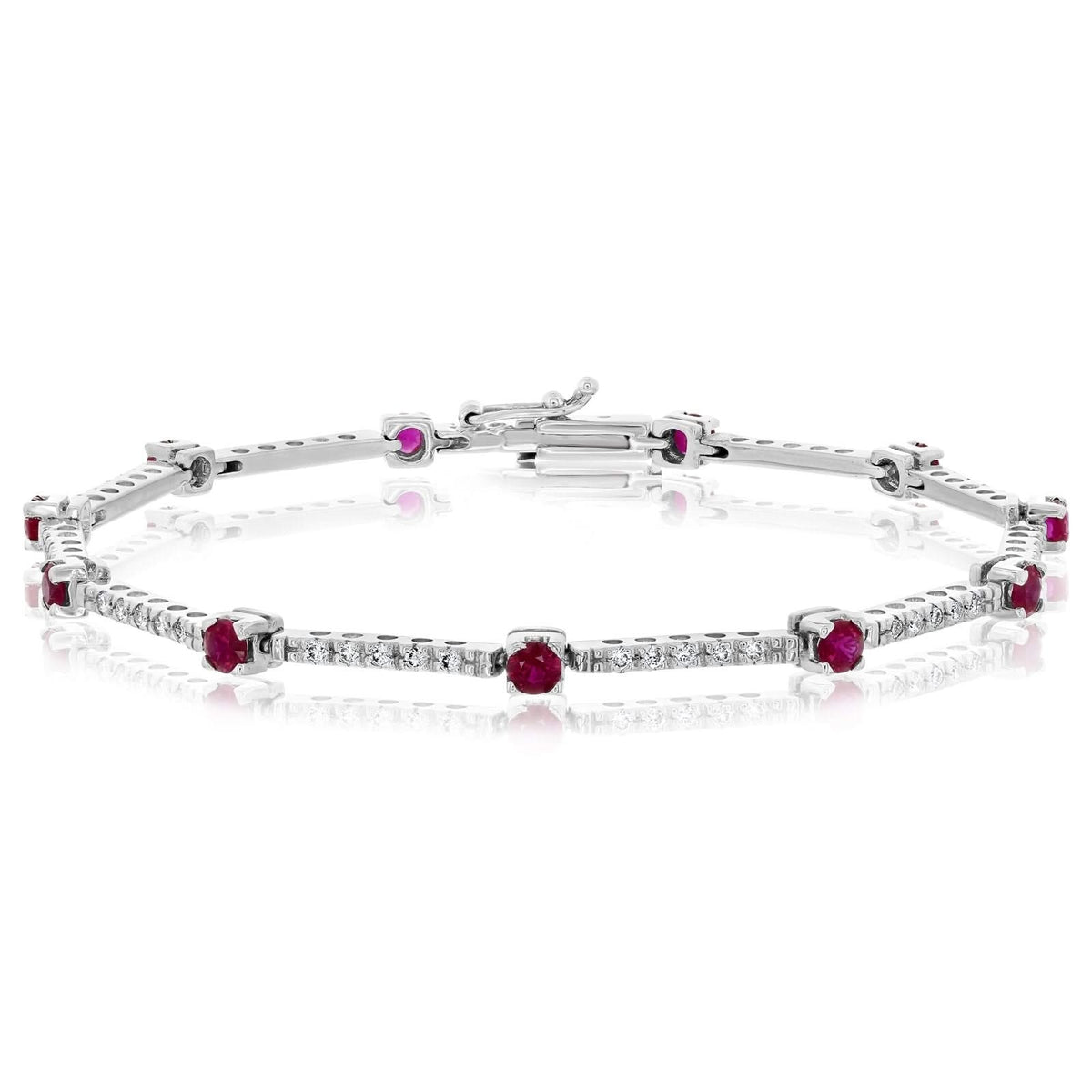 Diamond & Ruby Station Bracelet