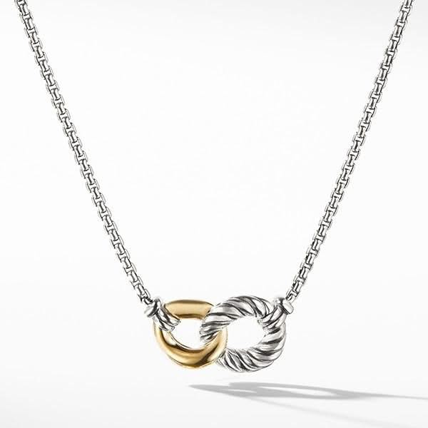 DAVID YURMAN Belmont® Curb Link Necklace in Sterling Silver with 18K Yellow Gold, 20mm