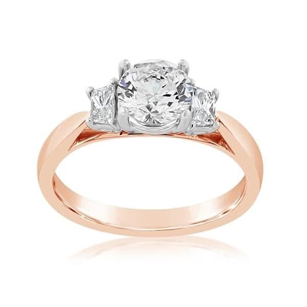 Two Toned Diamond Engagement Ring