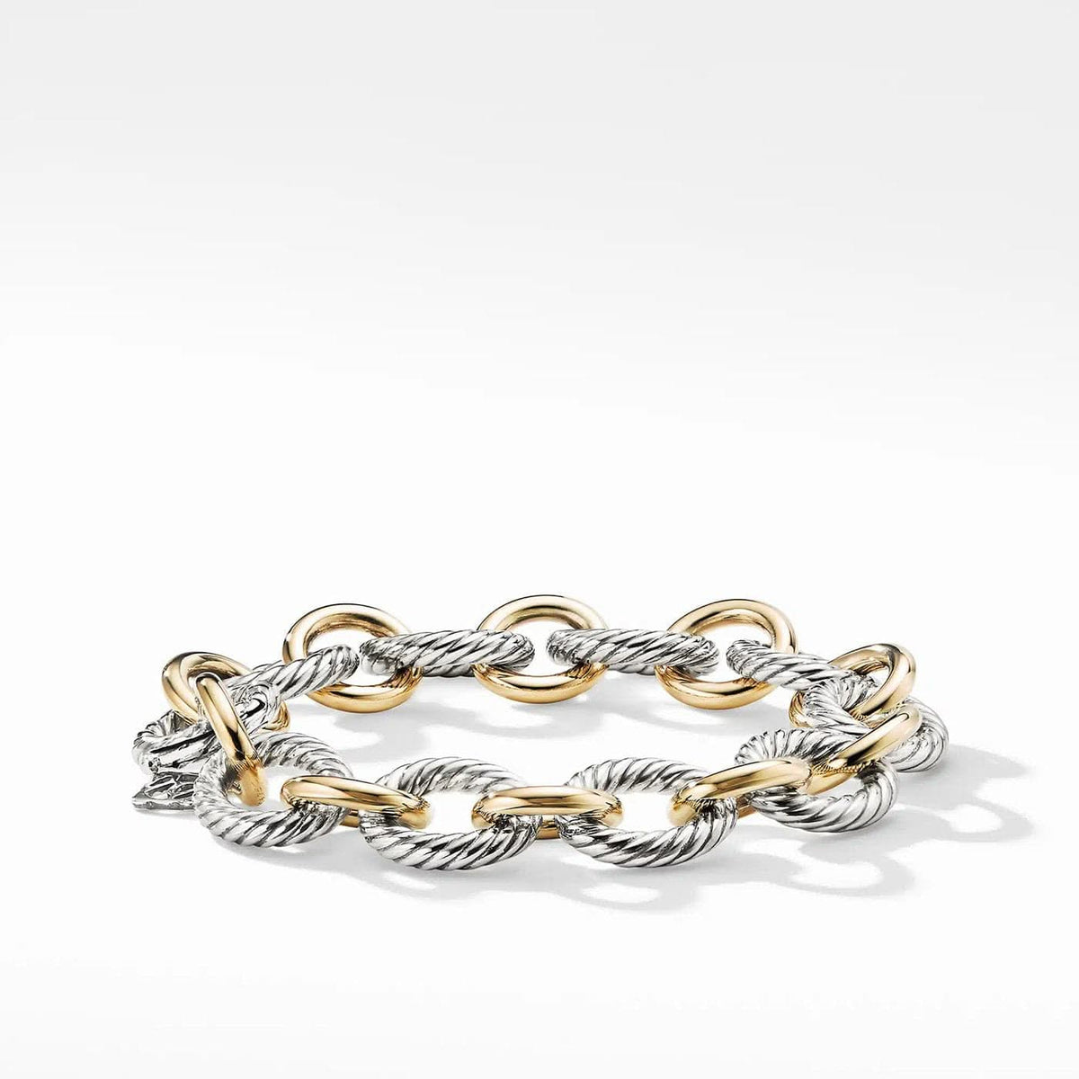 DAVID YURMAN Oval Link Chain Bracelet in Sterling Silver with 18K Yellow Gold, 12mm