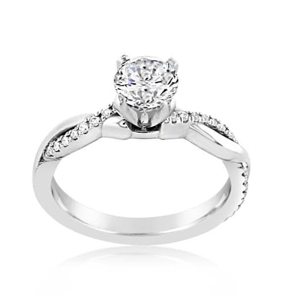 Braided Diamond Engagement Ring