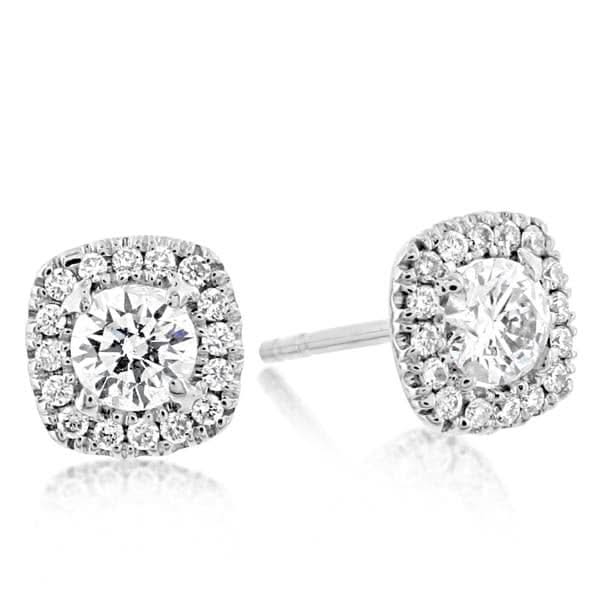 1/2 Carat Diamond Halo Stud Earrings