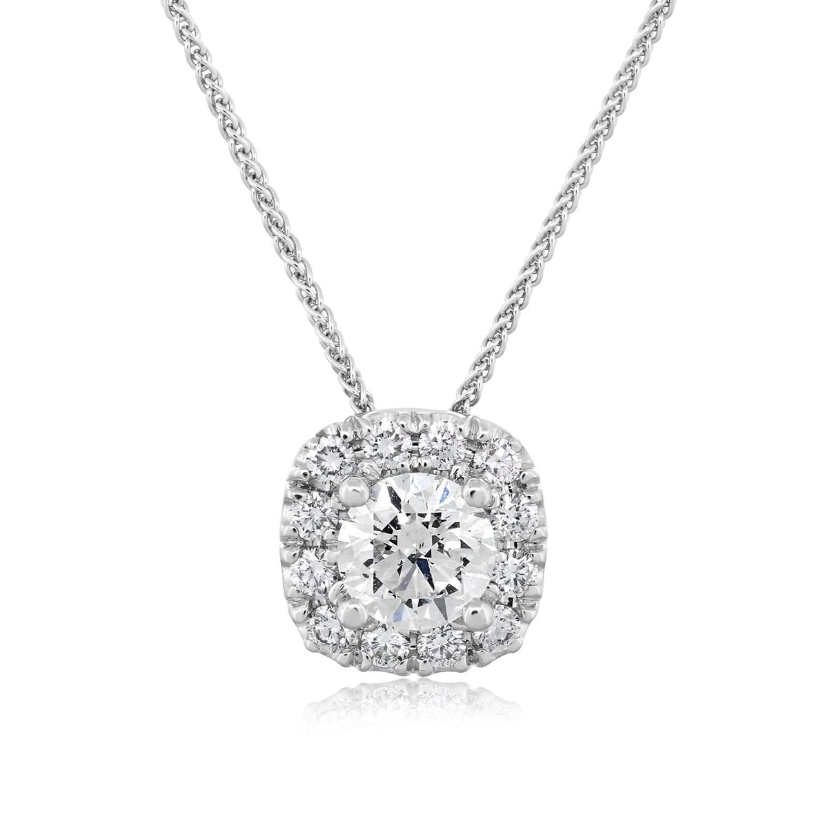 1/2 Carat Diamond Halo Pendant
