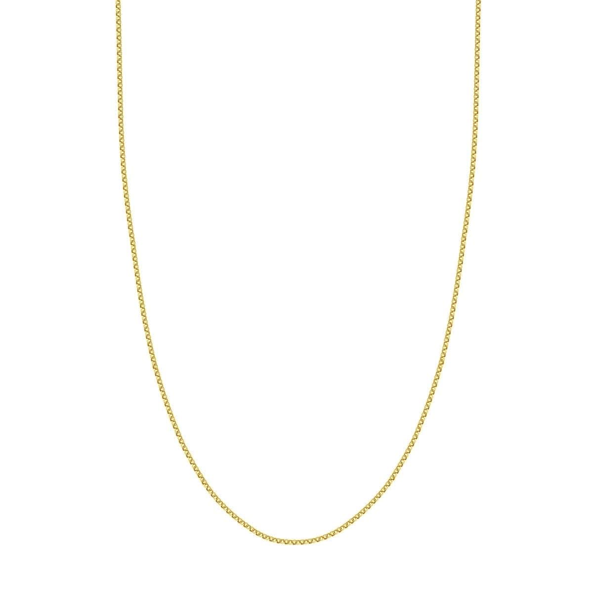 18" Yellow Gold Hollow Rolo Chain