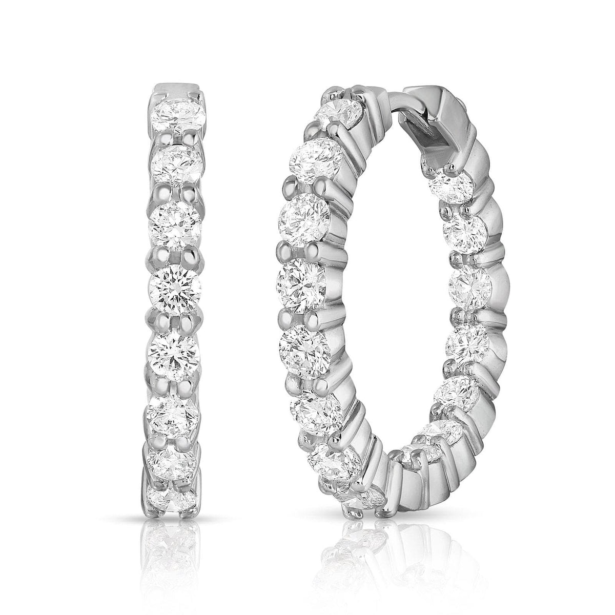 ROBERTO COIN Inside Out Diamond Hoop Earrings