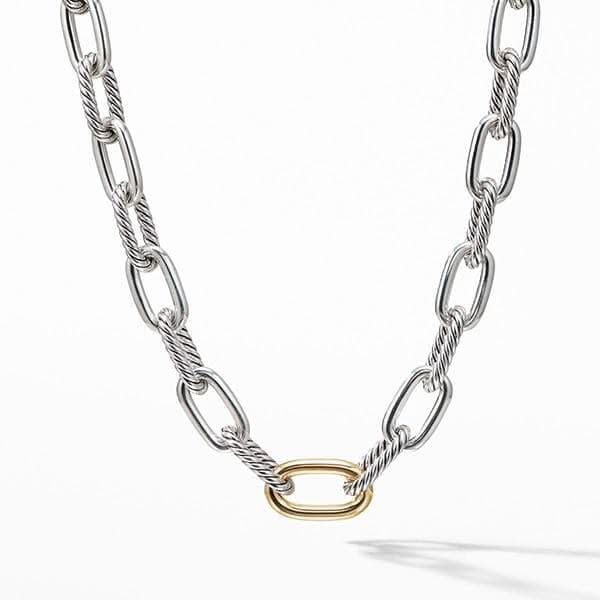 DAVID YURMAN DY Madison® Chain Necklace in Sterling Silver with 18K Yellow Gold, 11mm