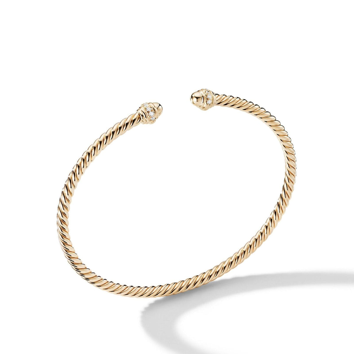DAVID YURMAN Classic Cablespira® Bracelet in 18K Yellow Gold with Diamonds, 3mm
