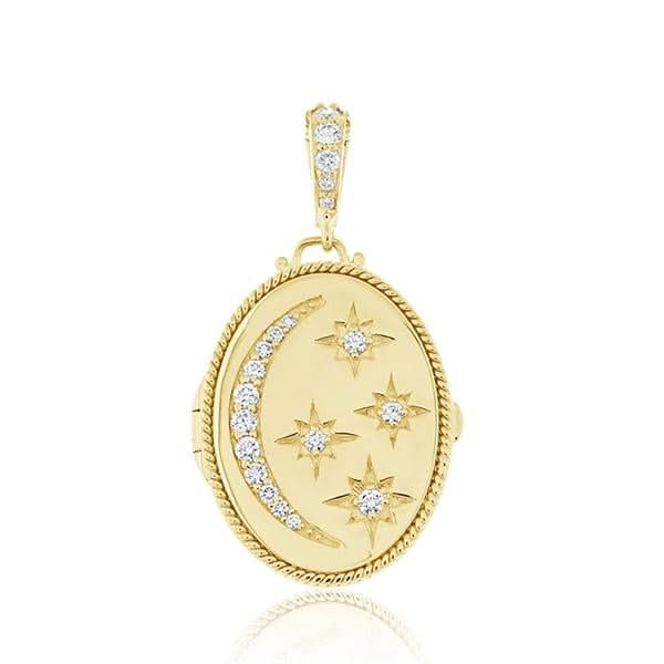 PENNY PREVILLE Moon & Star Diamond Locket