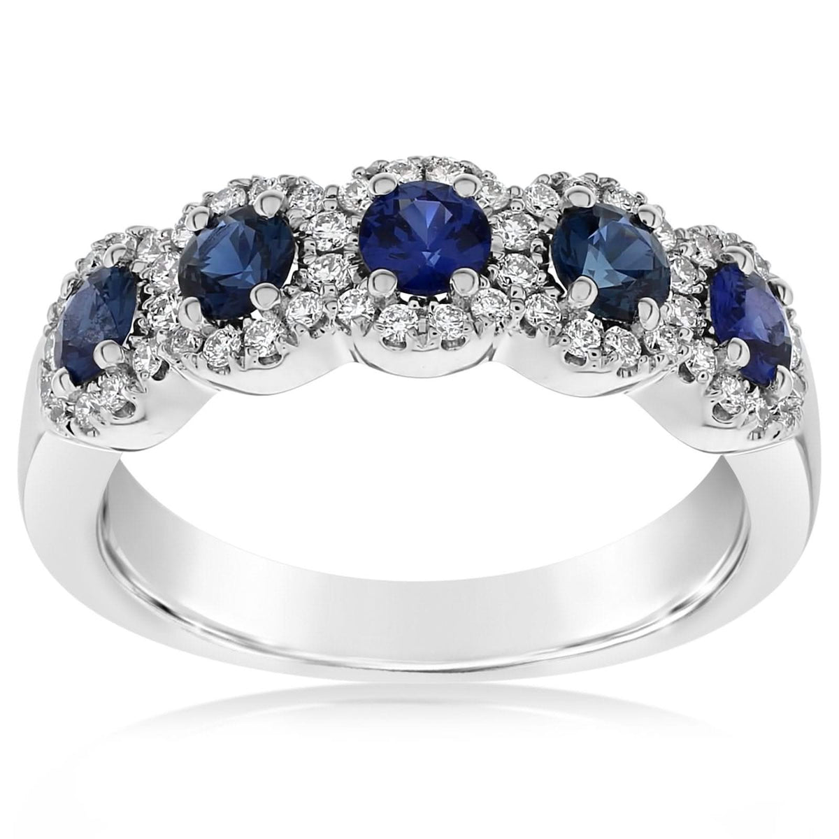 Sapphire & Diamond Halo Band