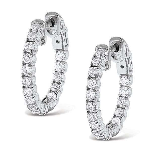 3.50 Carat Inside Out Diamond Hoop Earrings