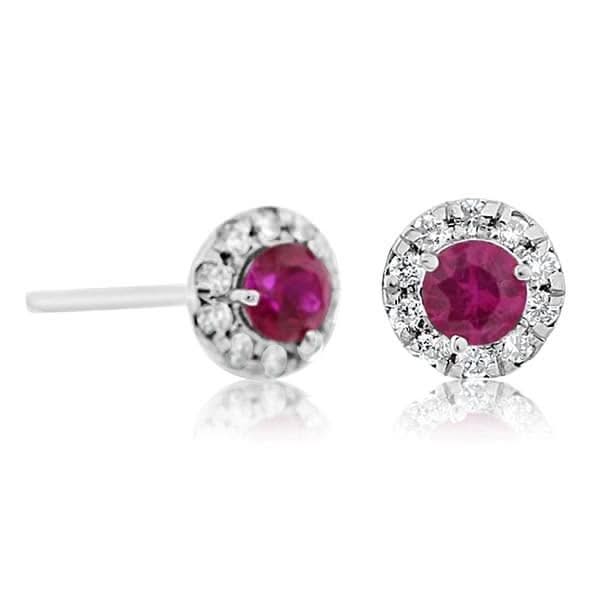 Ruby & Diamond Studs