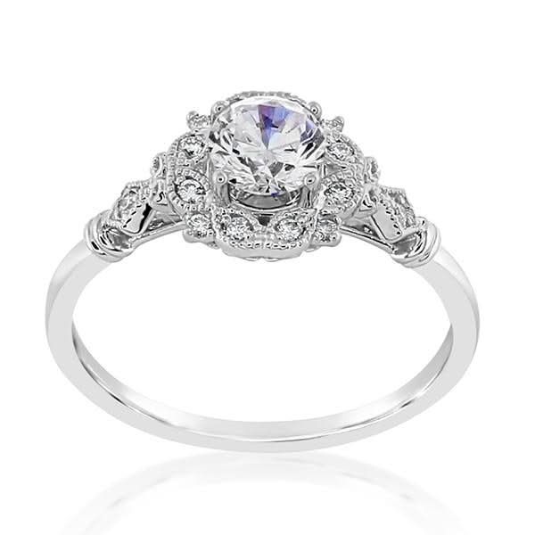 Vintage Round Diamond Engagement Ring Setting