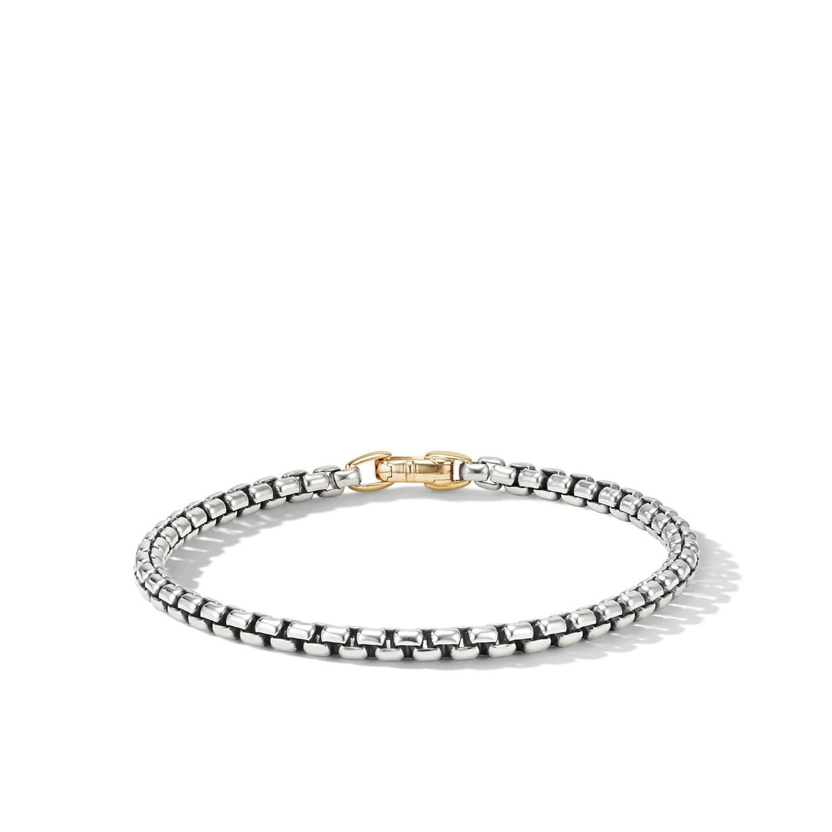 DAVID YURMAN DY Bel Aire Box Chain Bracelet in Sterling Silver with 14K Yellow Gold, 4mm