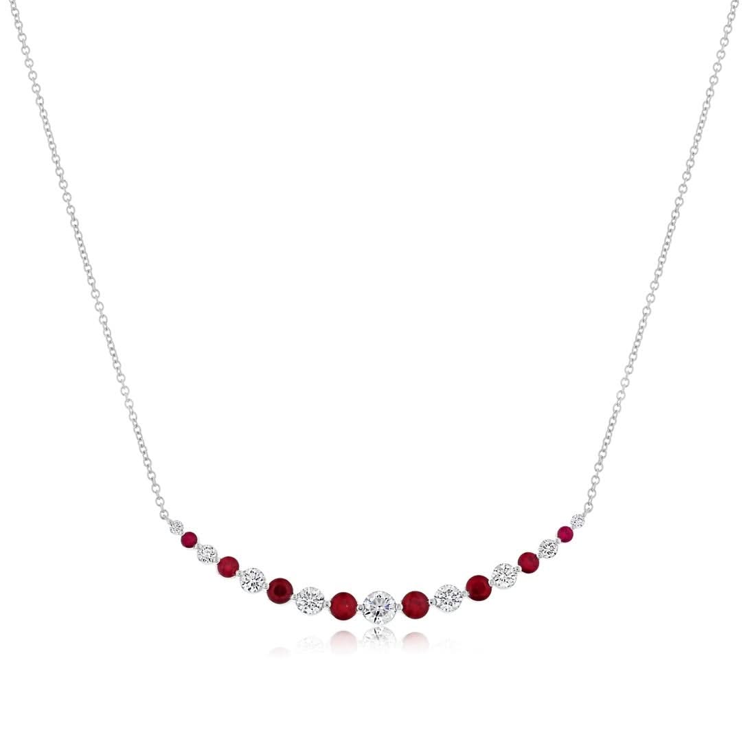 Diamond & Ruby Graduated Necklace