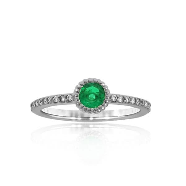 Emerald and Diamond Stack Ring
