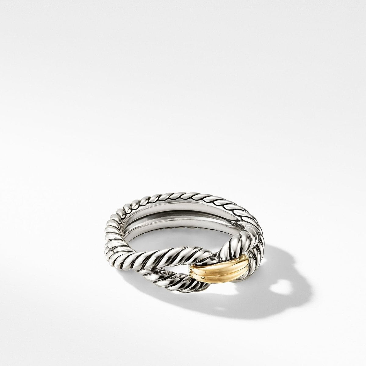 DAVID YURMAN Cable Loop Band Ring in Sterling Silver with 18K Yellow Gold, 7mm