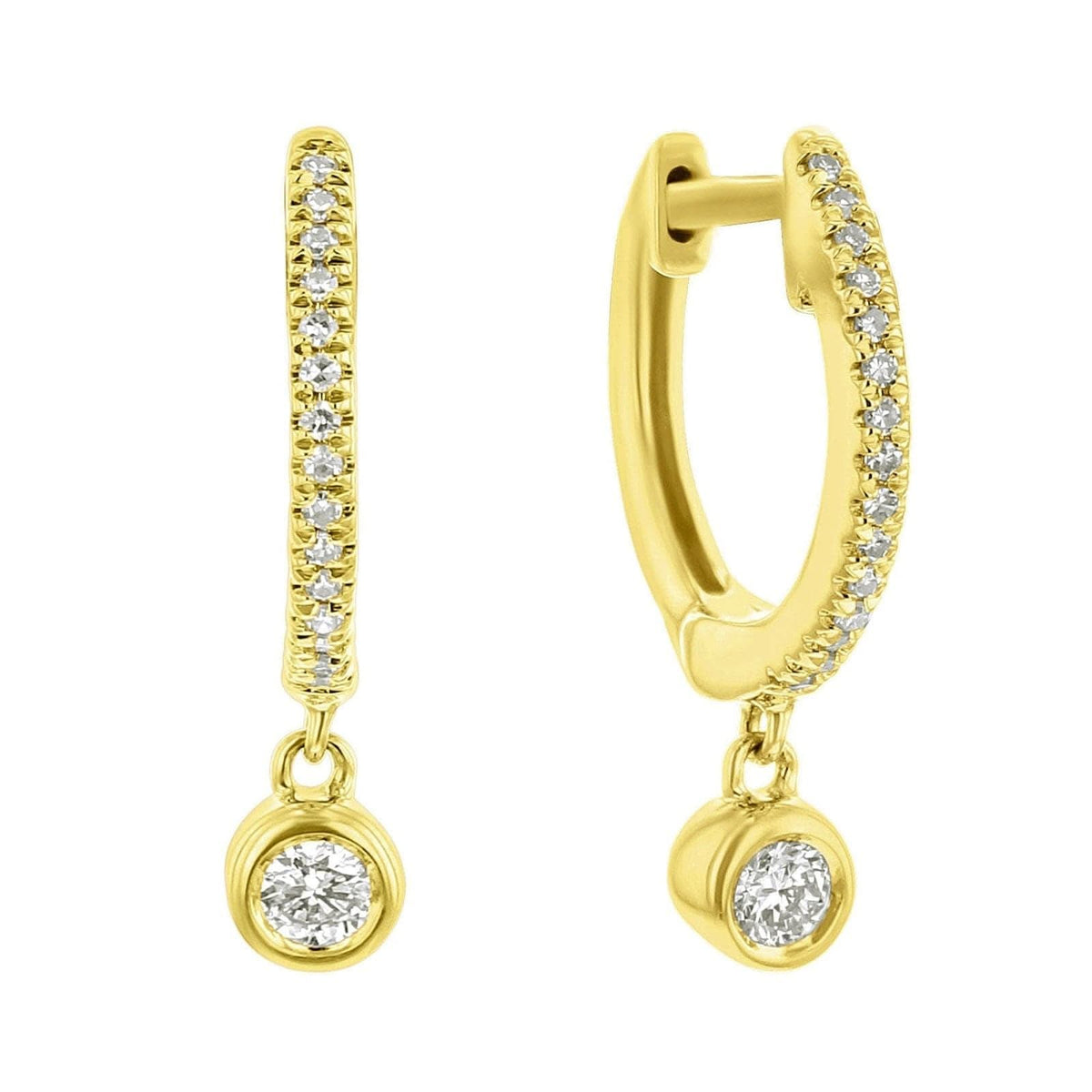 Diamond Single Charm Huggies