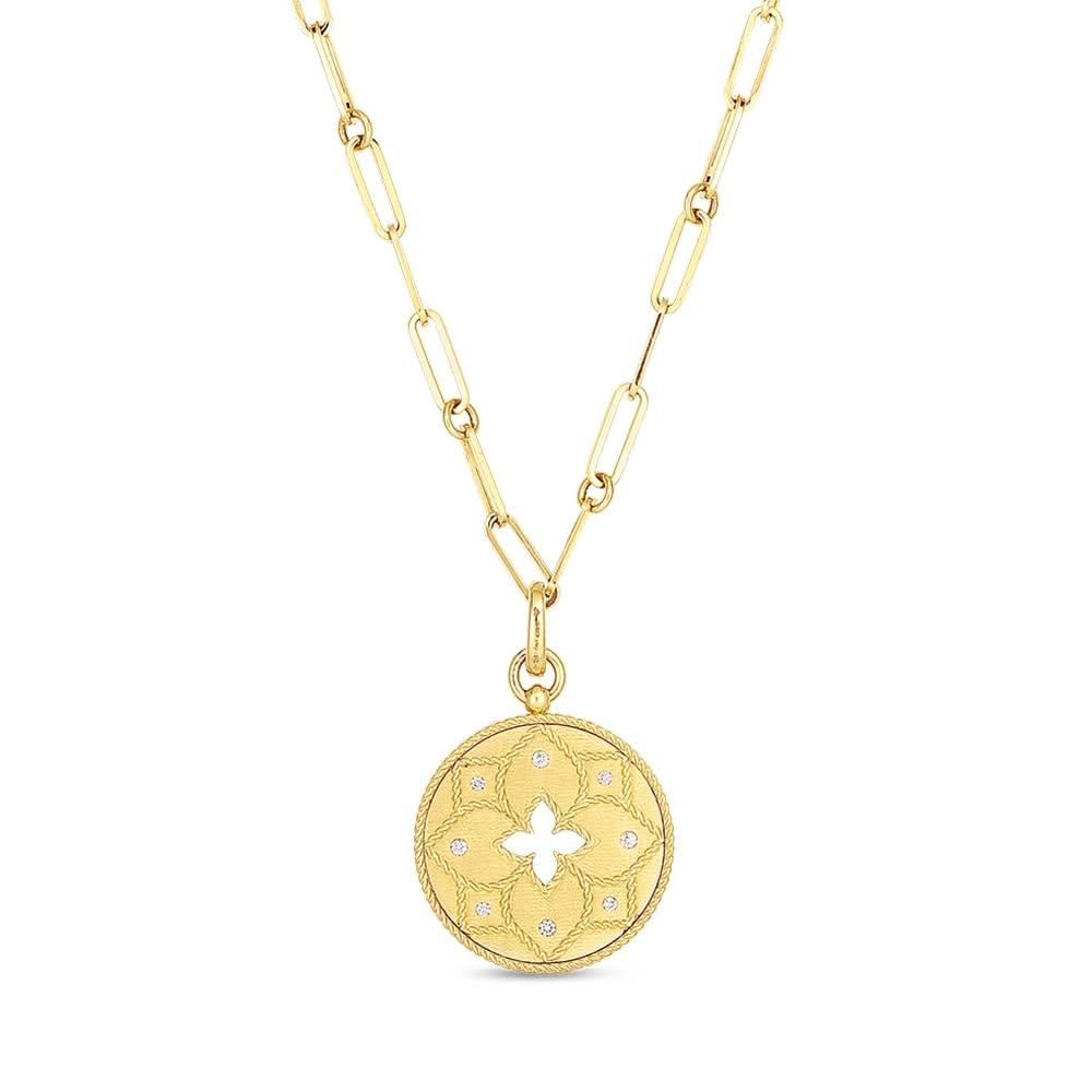 ROBERTO COIN Diamond Venetian Princess Medallion Necklace