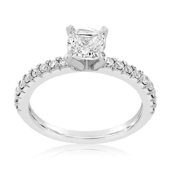 1.00 Carat Cushion Cut Diamond Engagement Ring Setting