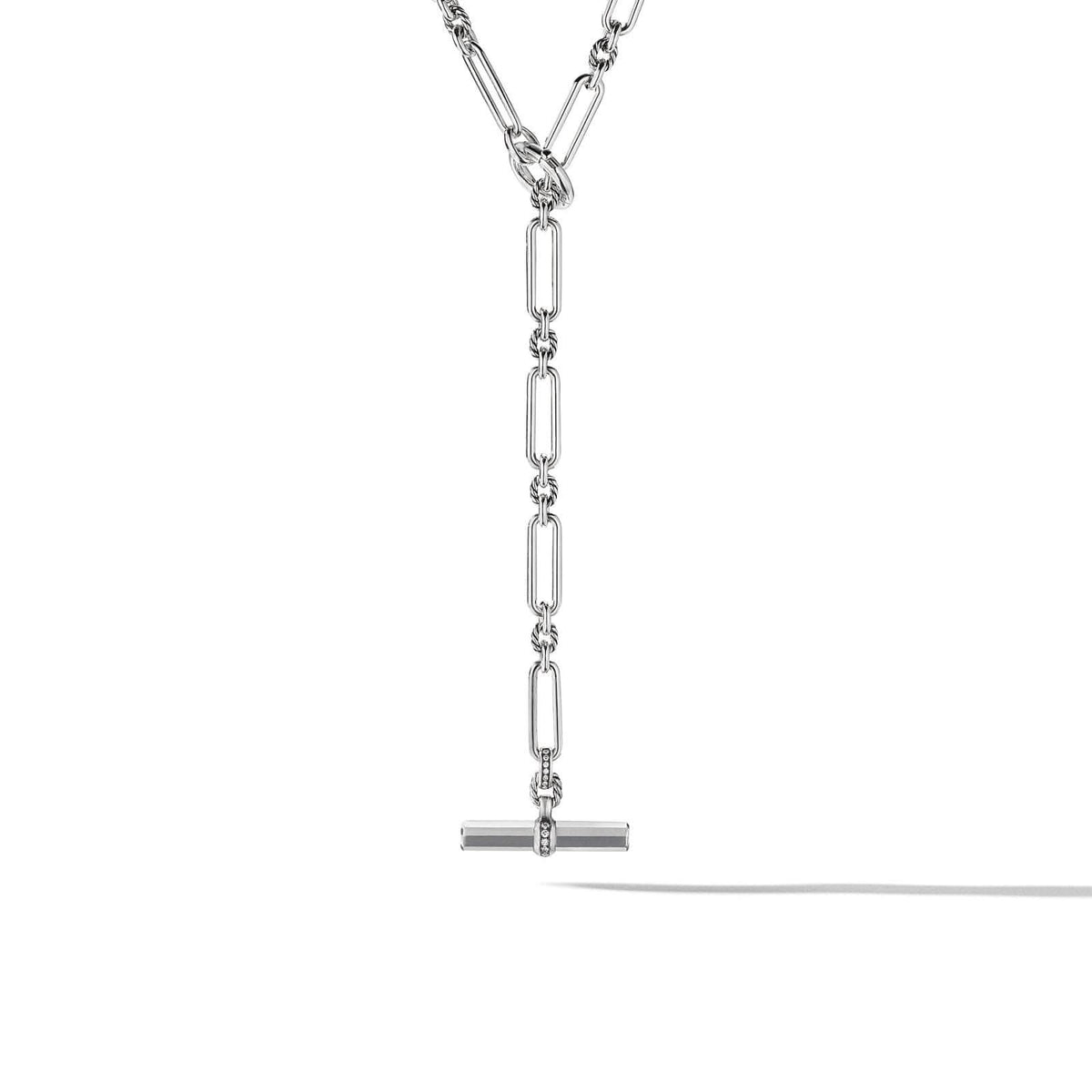 DAVID YURMAN Lexington Y Chain Necklace in Sterling Silver with Diamonds, 6.5mm