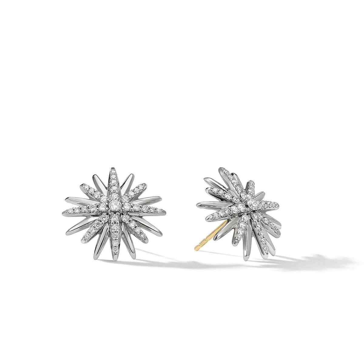 DAVID YURMAN Starburst Stud Earrings in Sterling Silver with Diamonds, 19mm