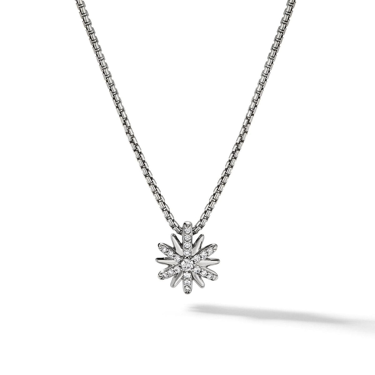 DAVID YURMAN Petite Starburst Pendant Necklace in Sterling Silver with Diamonds, 10.5mm