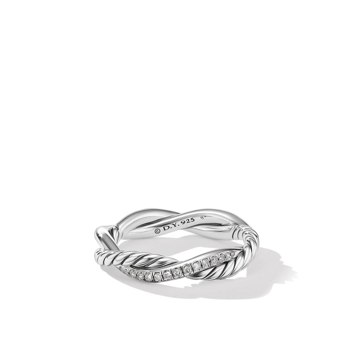 DAVID YURMAN Petite Infinity Band Ring in Sterling Silver with Diamonds, 4mm