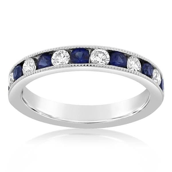 Sapphire & Diamond Eternity Band