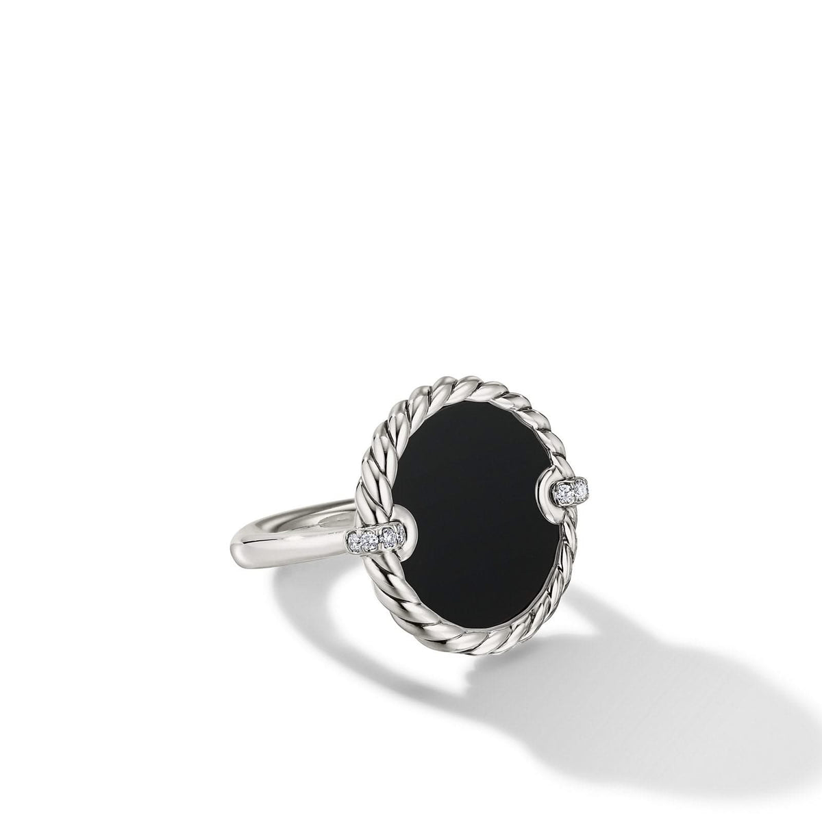 DAVID YURMAN DY Elements® Ring in Sterling Silver with Black Onyx and Diamonds, 21mm