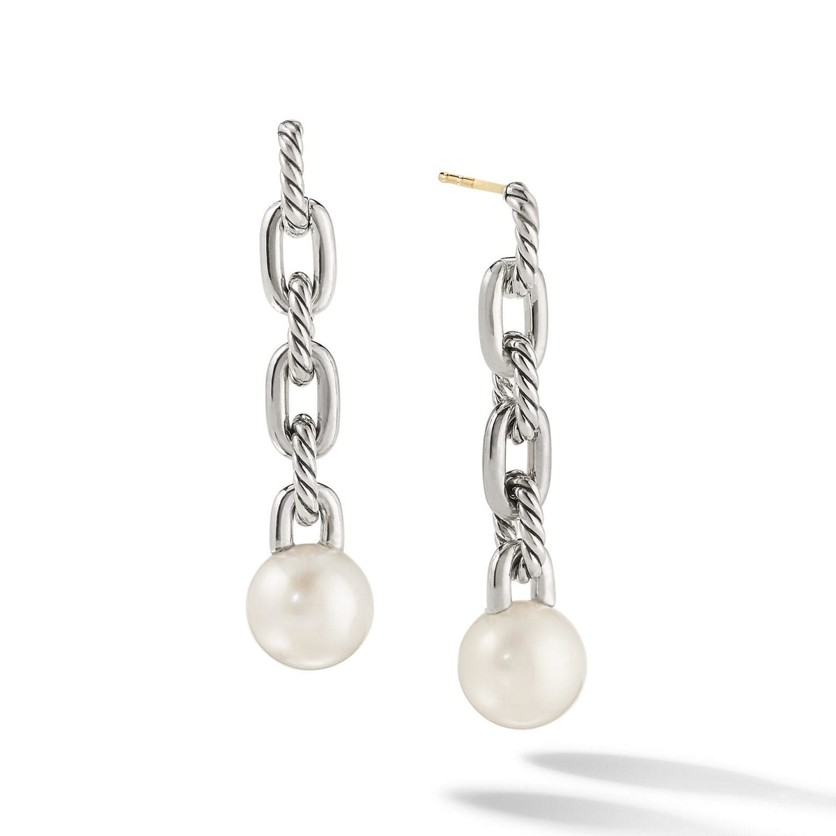 DAVID YURMAN DY Madison® Pearl Chain Drop Earrings in Sterling Silver with Pearls, 46.3mm