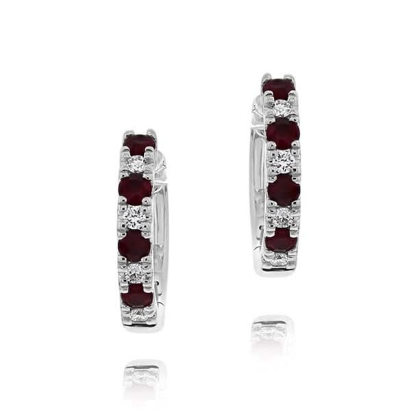 Ruby & Diamond Huggies