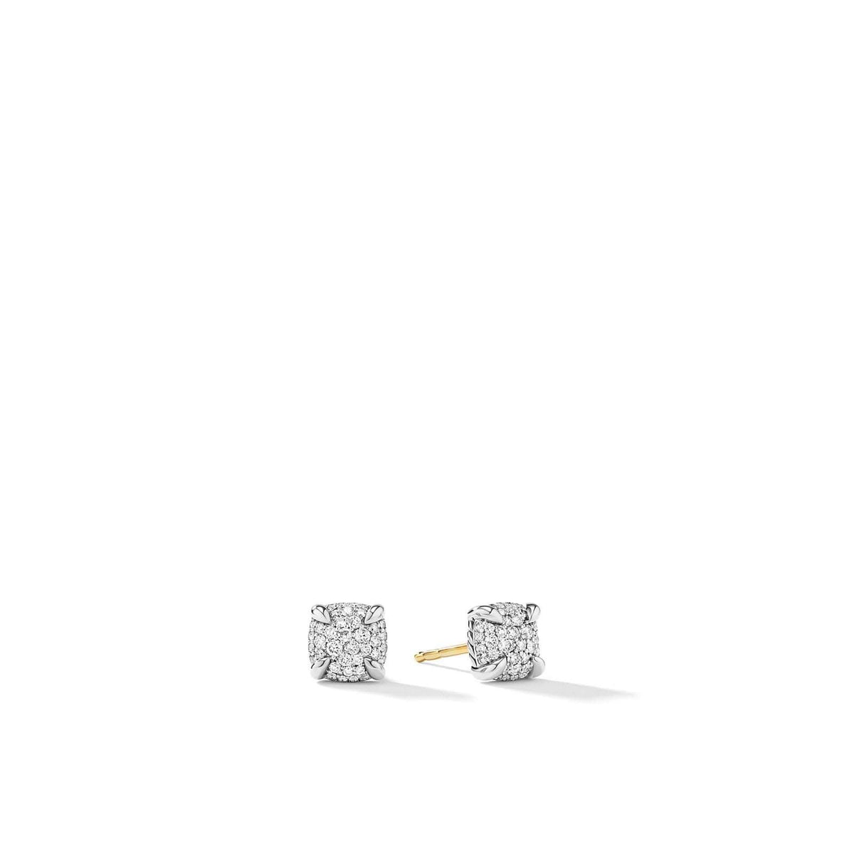 DAVID YURMAN Petite Chatelaine® Stud Earrings in Sterling Silver with Pavé Diamonds, 6.5mm