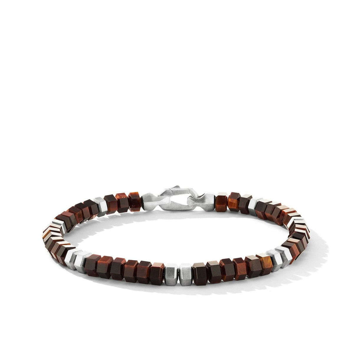 DAVID YURMAN Hex Bead Bracelet in Sterling Silver with Red Tigers Eye, 6mm