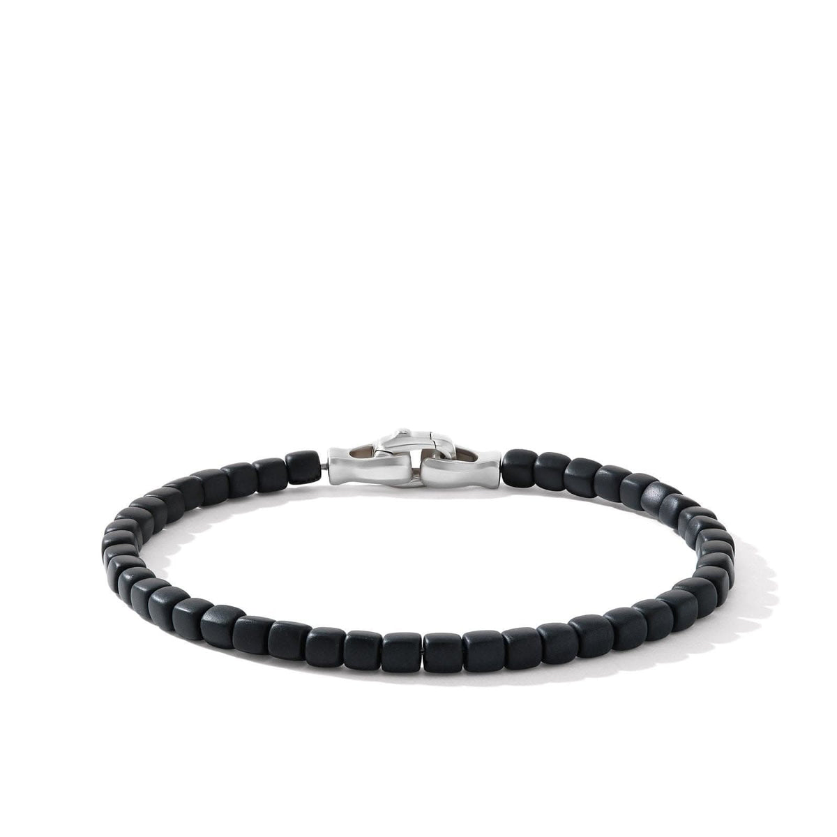 DAVID YURMAN Spiritual Beads Cushion Bracelet in Sterling Silver with Black Onyx ,4mm