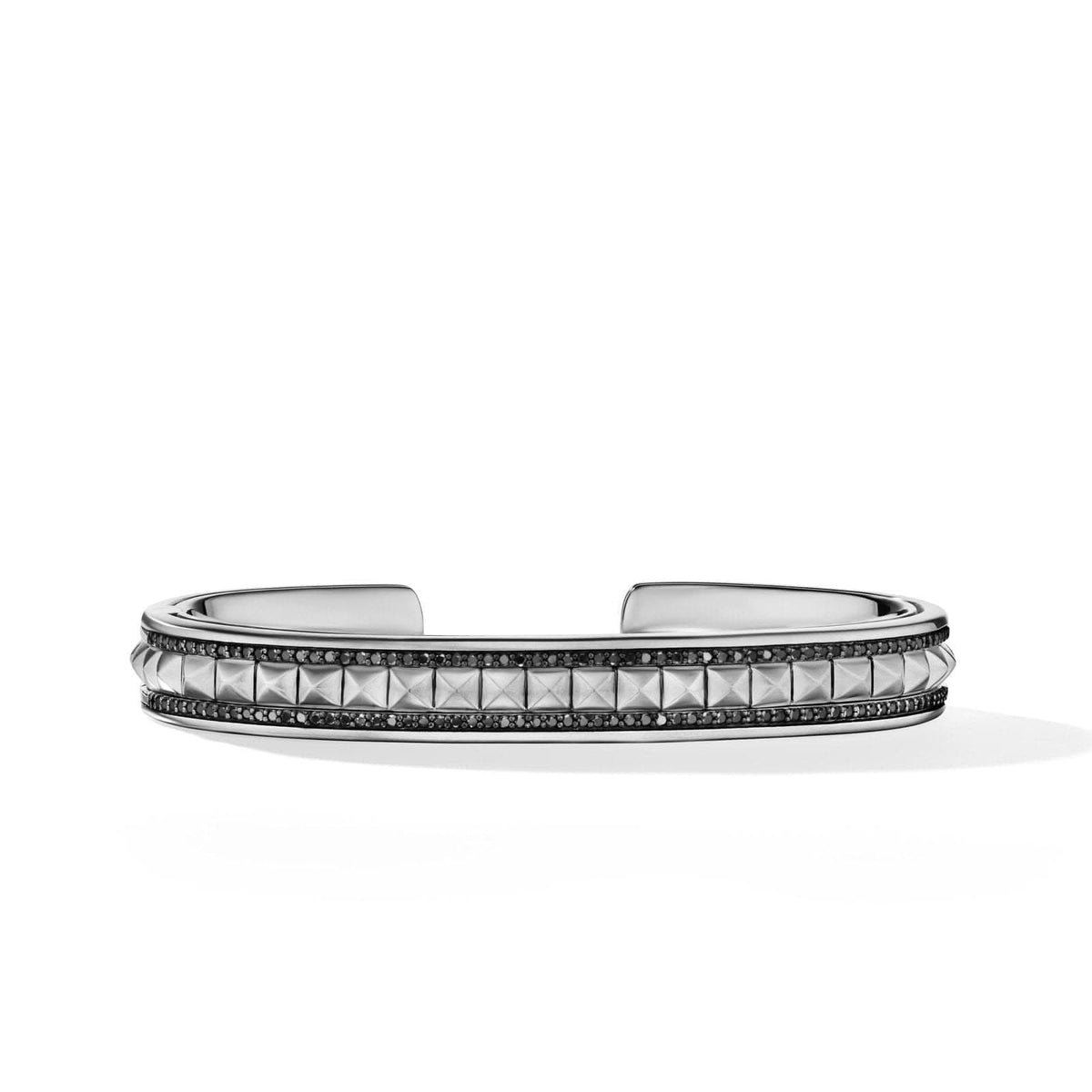 DAVID YURMAN Pyramid Cuff Bracelet in Sterling Silver with Black Diamonds, 9.6mm
