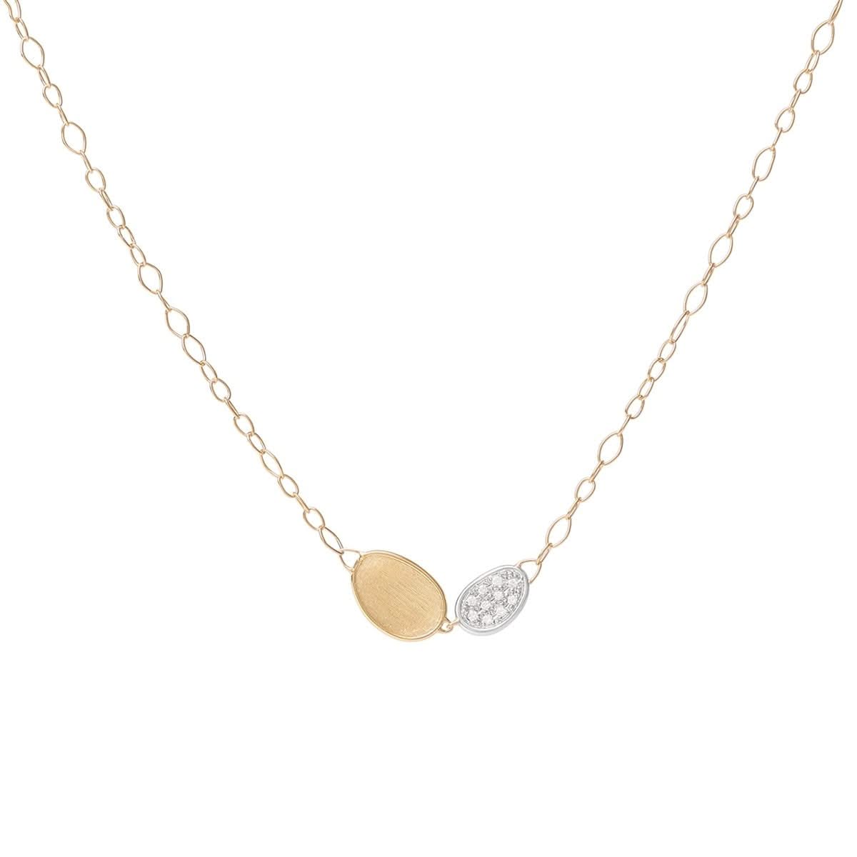 MARCO BICEGO Lunaria Diamond Petite Double Leaf Necklace
