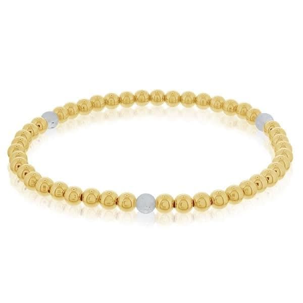 4mm Gold Filled & Aquamarine Bead Bracelet
