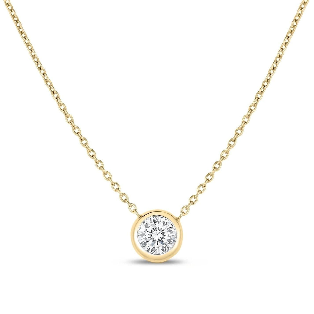 ROBERTO COIN Diamond Bezel Set Solitaire Necklace