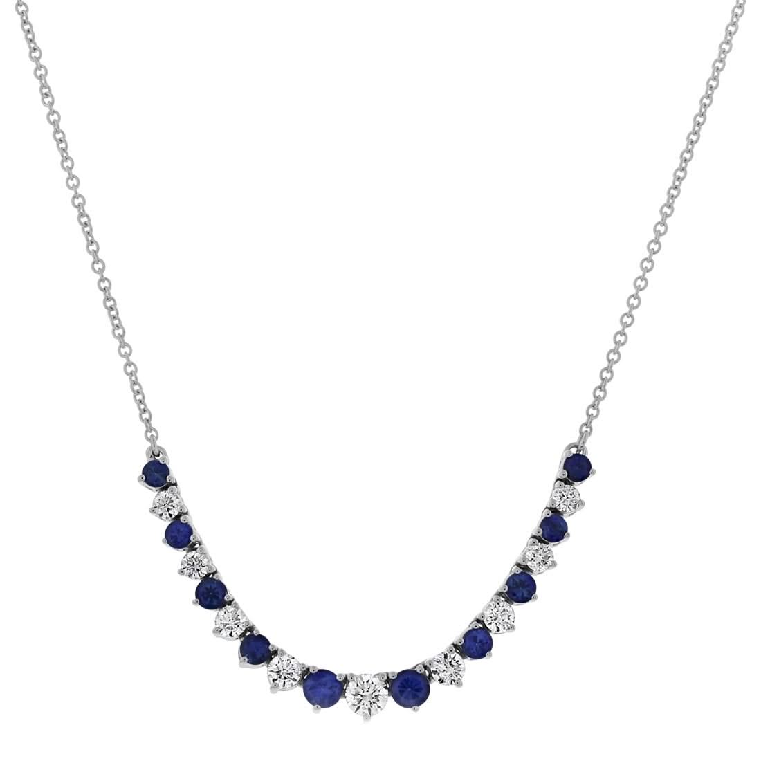 Diamond & Sapphire Graduated Necklace
