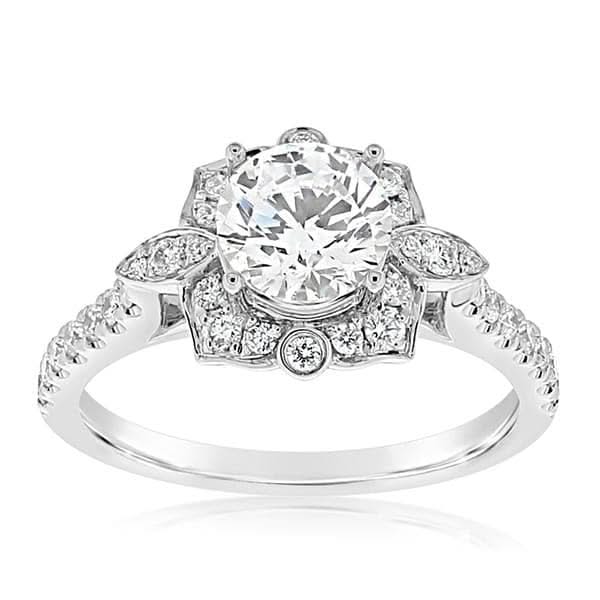 Diamond Flower Engagement Ring Setting