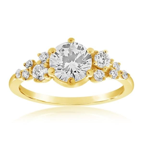 Scattered Diamond Engagement Ring Setting