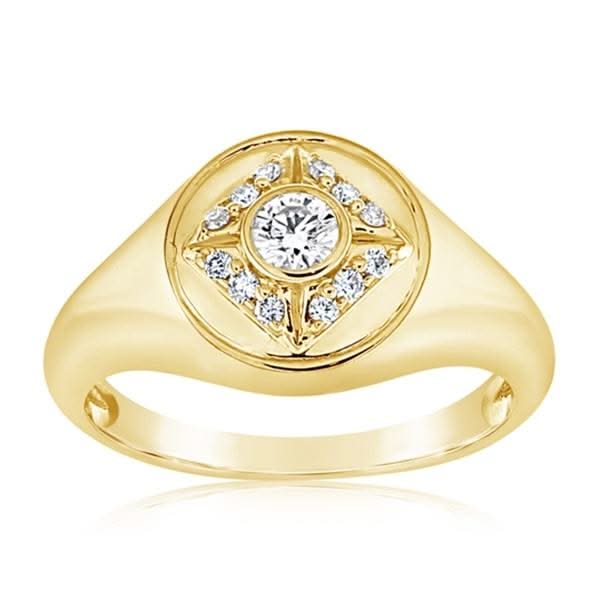Circle Signet Diamond Ring