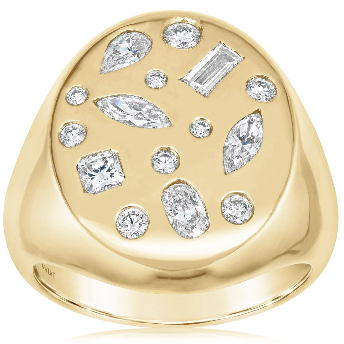 KWIAT Cobblestone Diamond Signet Ring