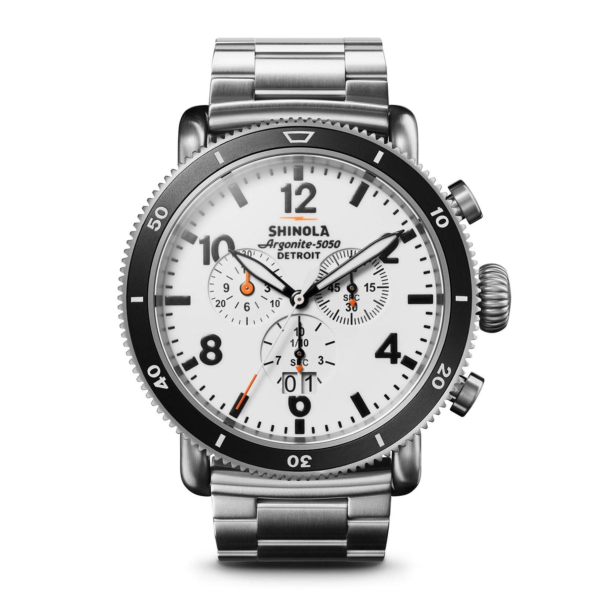 SHINOLA Runwell Sport Chrono White Hurricane 48mm Watch