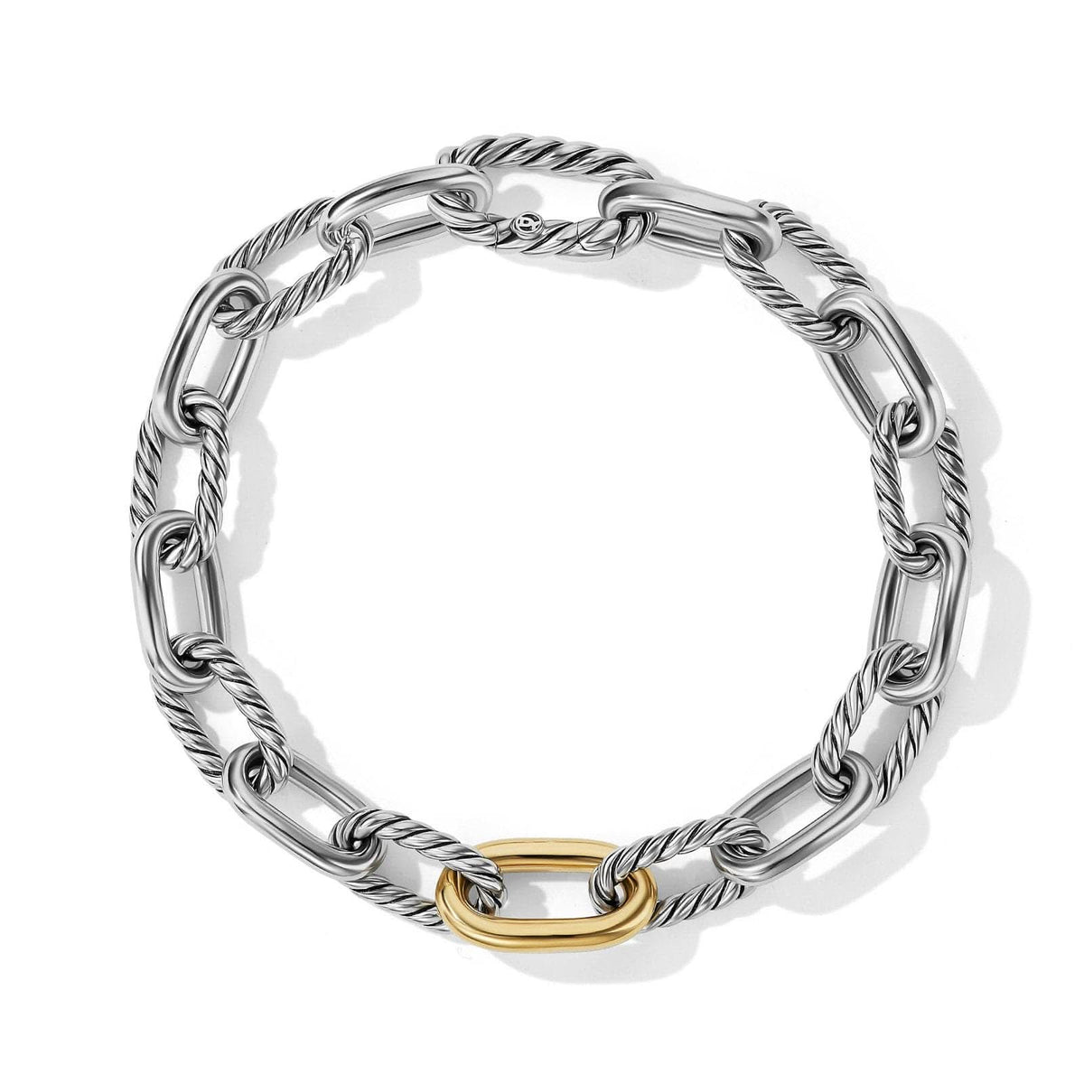 DAVID YURMAN DY Madison® Chain Bracelet in Sterling Silver with 18K Yellow Gold, 8.5mm