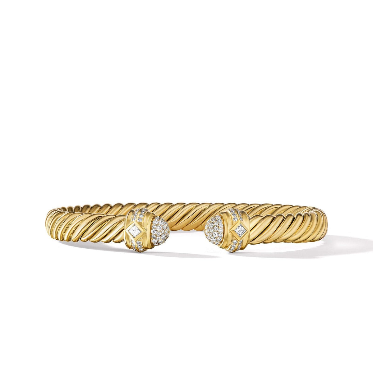 DAVID YURMAN Renaissance® Oval Cablespira Bracelet in 18K Yellow Gold with Diamonds, 7mm